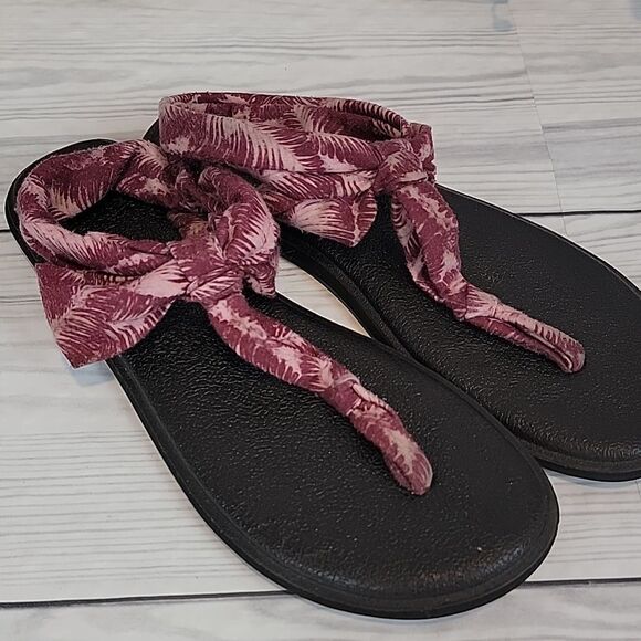 Sanuk yoga sling Ella print collection cotton sandals Women's Size 8 - Picture 8 of 8